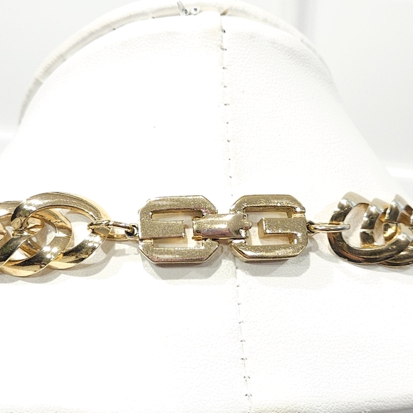 Givenchy Vintage Gold Chunky Chain Necklace 17" Signed Givenchy 1977 - Picture 9 of 16